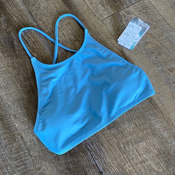 Volcom Other - Volcom New Simply Solid Light Blue Crop Bikini Top
